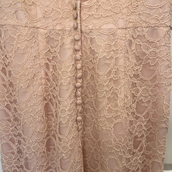 Morilee by Madeline Garner Sleeveless Lace Maxi DressSz 12 Blush Fit & Flare - Picture 7 of 16
